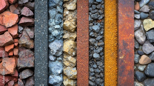 Colorful Stone and Metal Texture Background - Geological Sample Display