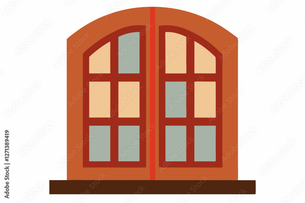 wooden window with red shutters wooden window with red shutters
