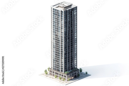 Modern City Skyscraper Icon: High-Resolution Vector Graphic for Urban Design Projects, Websites, App Development, and Corporate Branding. Clean, minimalist style perfect for presentations,            