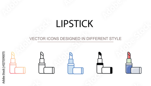 Lipstick icon design with white background stock illustration