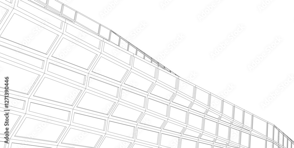 Vector Wireframe and Parametric Architecture – Futuristic Skyscrapers and Grid Structures. These digital blueprints represent high-tech urban landscapes, innovative design, and contemporary cityscapes Vector Wireframe and Parametric Architecture – Futuristic Skyscrapers and Grid Structures. These digital blueprints represent high-tech urban landscapes, innovative design, and contemporary cityscapes