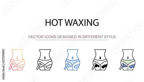 Hot Waxing icon design with white background stock illustration