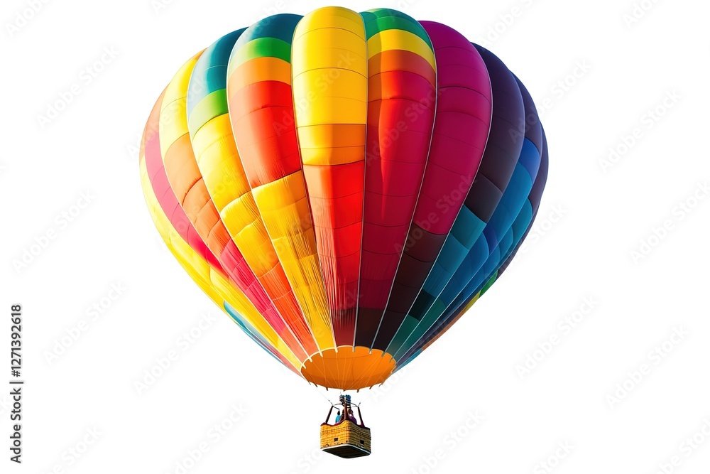 Fototapeta premium Vibrant Hot Air Balloons Soaring High: A Colorful Celebration of Flight, Adventure, and Freedom. Perfect for travel brochures, posters, children's books, and more. These whimsical, isolated balloons 