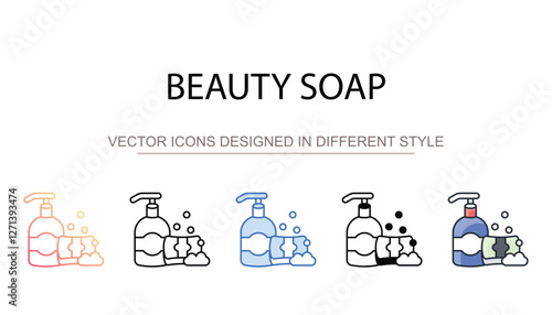 Beauty Soap icon design with white background stock illustration