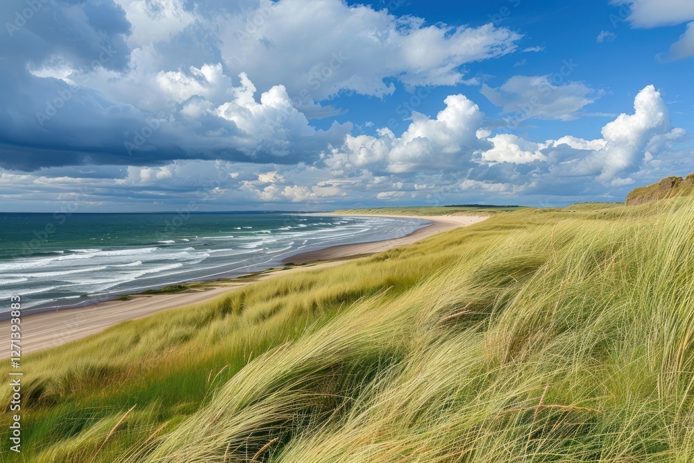 Dune grass along the beach land sea landscape. Dune grass along the beach land sea landscape.