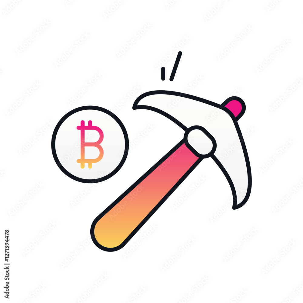 Obraz premium Bitcoin Mine vector icon