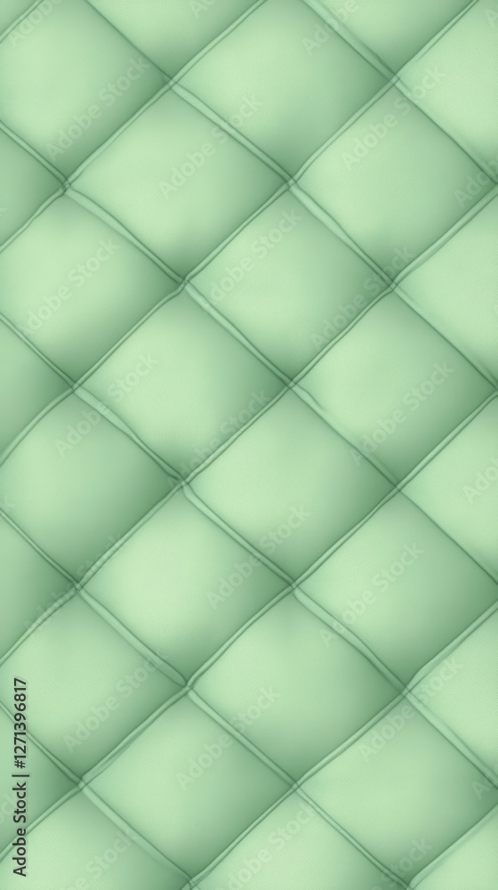 Fototapeta premium Quilted green cloth pattern texture decorative upholstery.
