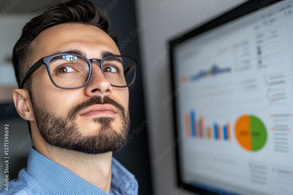 A market research analyst reviewing responses from a survey questionnaire A market research analyst reviewing responses from a survey questionnaire