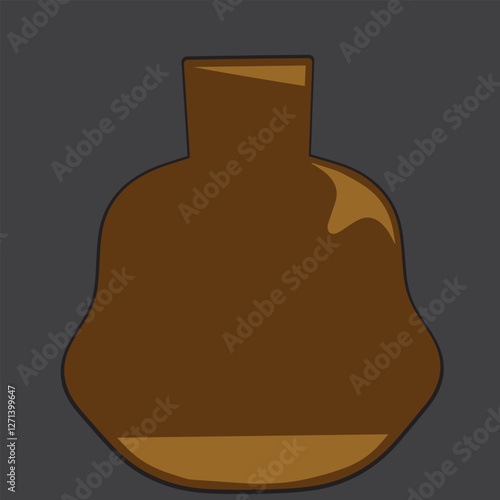 vector brown clay jar design