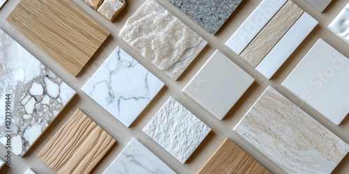Material sample moodboard wood materials flooring. © Rawpixel.com