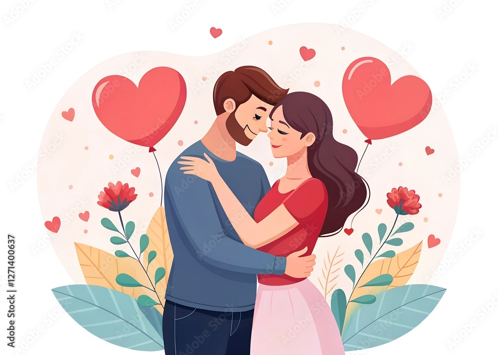 Happy family. Father, mother, son and daughter. Parents are keeping on the hands of their children. Vector illustration in a flat style Happy family. Father, mother, son and daughter. Parents are keeping on the hands of their children. Vector illustration in a flat style