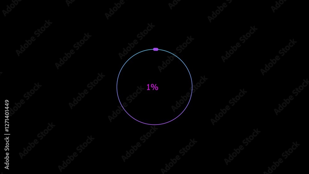 Abstract 1% number percent circle loading pie chart circle modern design magenta red color 4k illustration. Abstract 1% number percent circle loading pie chart circle modern design magenta red color 4k illustration.