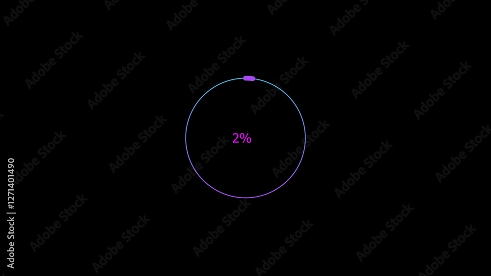 Abstract 2% number percent circle loading pie chart circle modern design magenta red color 4k illustration. Abstract 2% number percent circle loading pie chart circle modern design magenta red color 4k illustration.