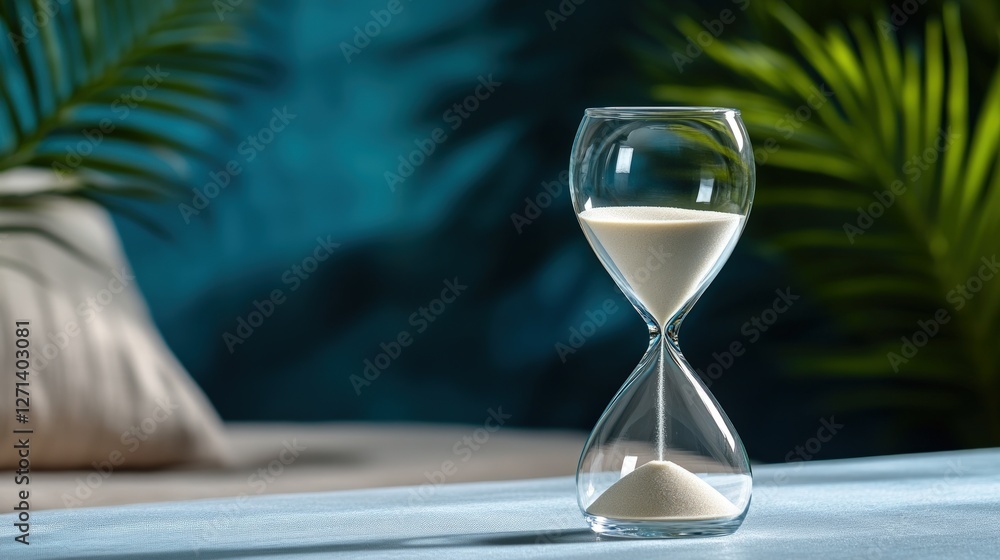 Hourglass Time Passing Tropical Background Relaxation Hourglass Time Passing Tropical Background Relaxation