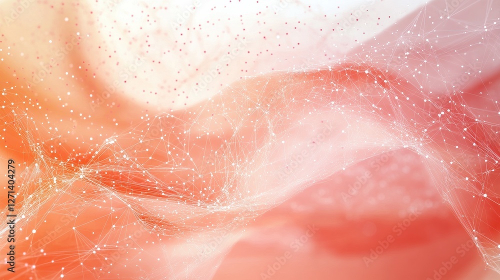 Fototapeta premium Abstract connected dots on bright background. Technology concept