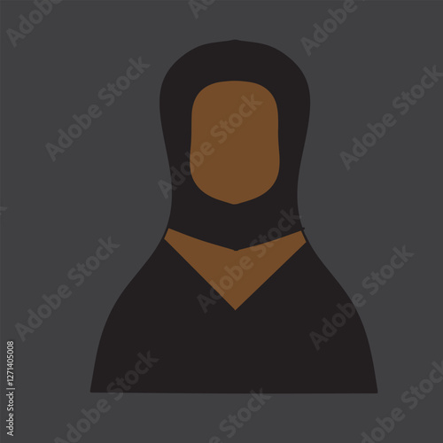muslim woman icon isolated flat style