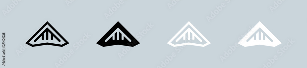Glider icon set in black and white. Fly signs vector illustration. Glider icon set in black and white. Fly signs vector illustration.