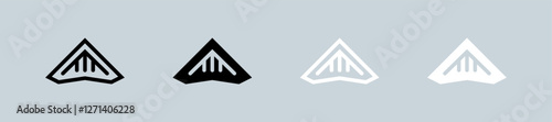 Glider icon set in black and white. Fly signs vector illustration.