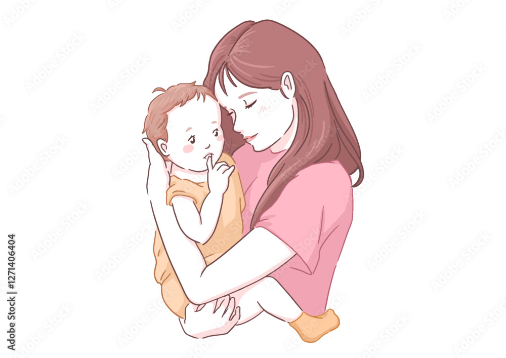 Mother Hugging Baby – Gentle Love and Sense of Security