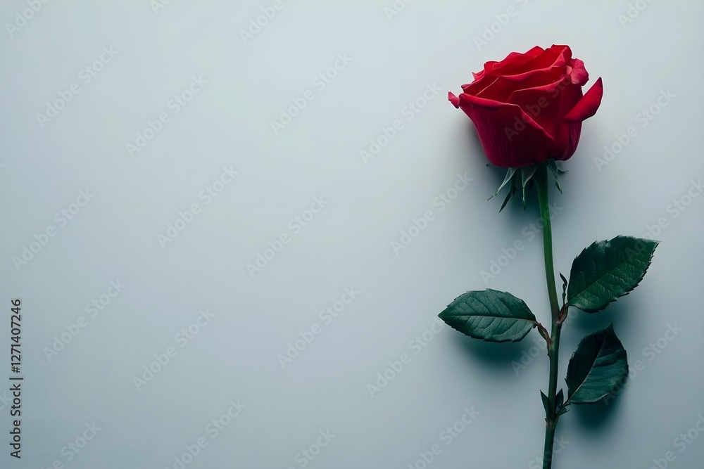 Obraz premium A red rose on a clean white background.