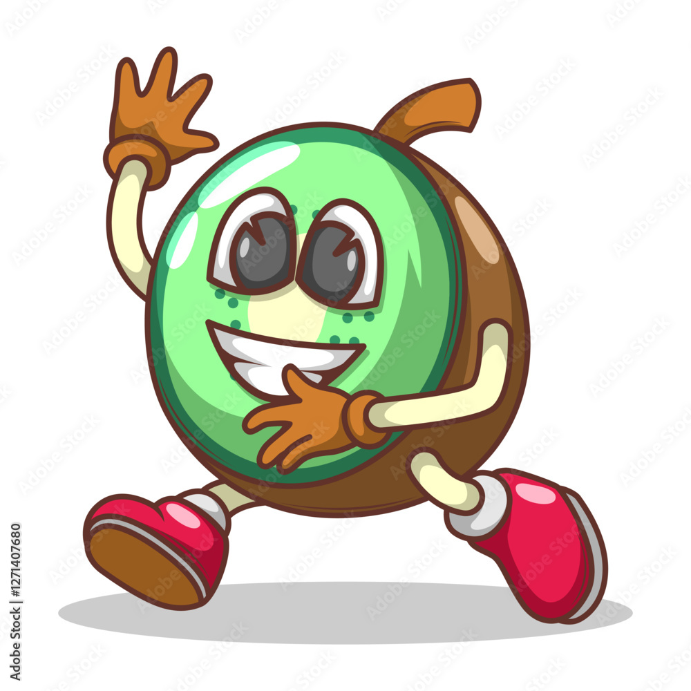 Funny doodle fruit cartoon with cute expression Funny doodle fruit cartoon with cute expression