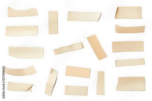Adhesive tape set isolated on transparent background. Png realistic design element.