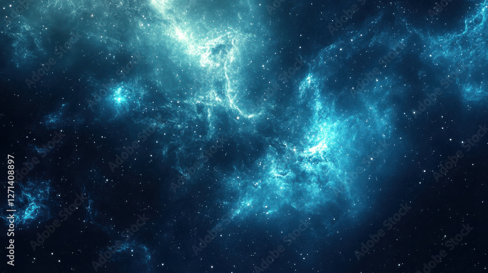 A celestial scene showcasing a galaxy with soft blues and silvery-white hues A celestial scene showcasing a galaxy with soft blues and silvery-white hues