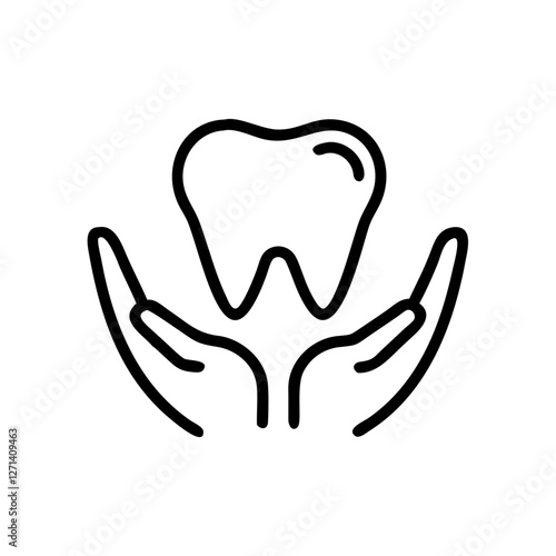 Tooth Dental Care Icons – Oral Hygiene, Dentist Tools & Healthy Teeth Symbols