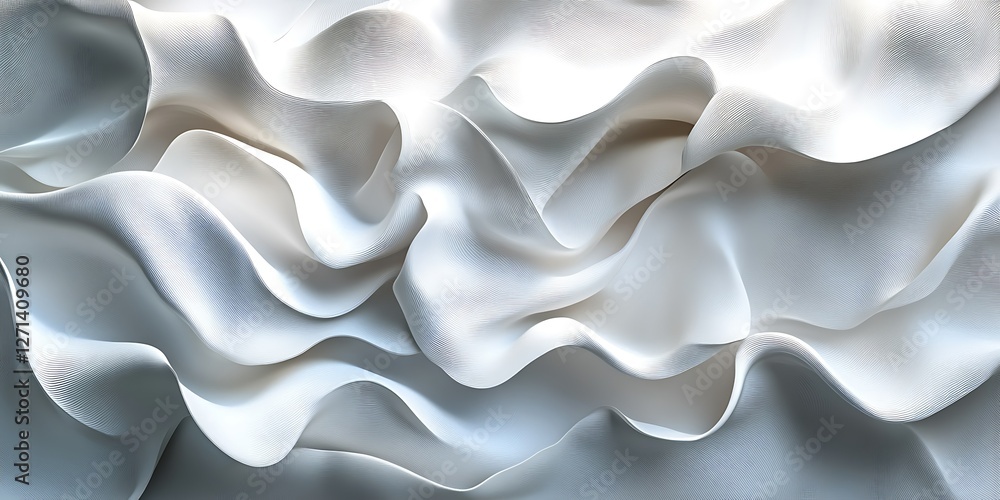 Obraz premium Abstract White Fabric Texture, Draped, Seamless