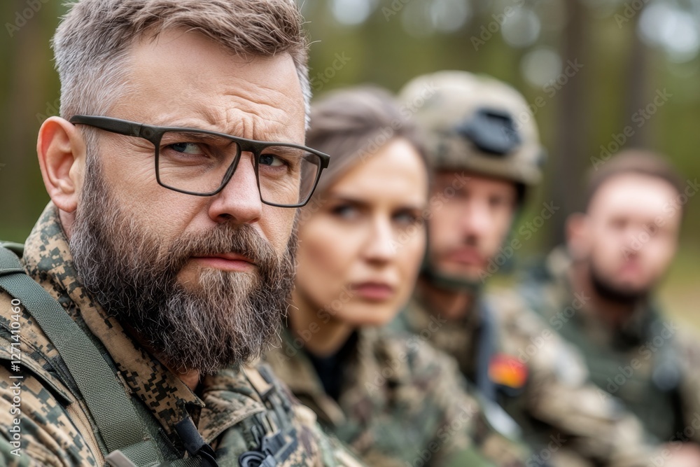 Fototapeta premium A war strategist planning a military campaign on a tactical board