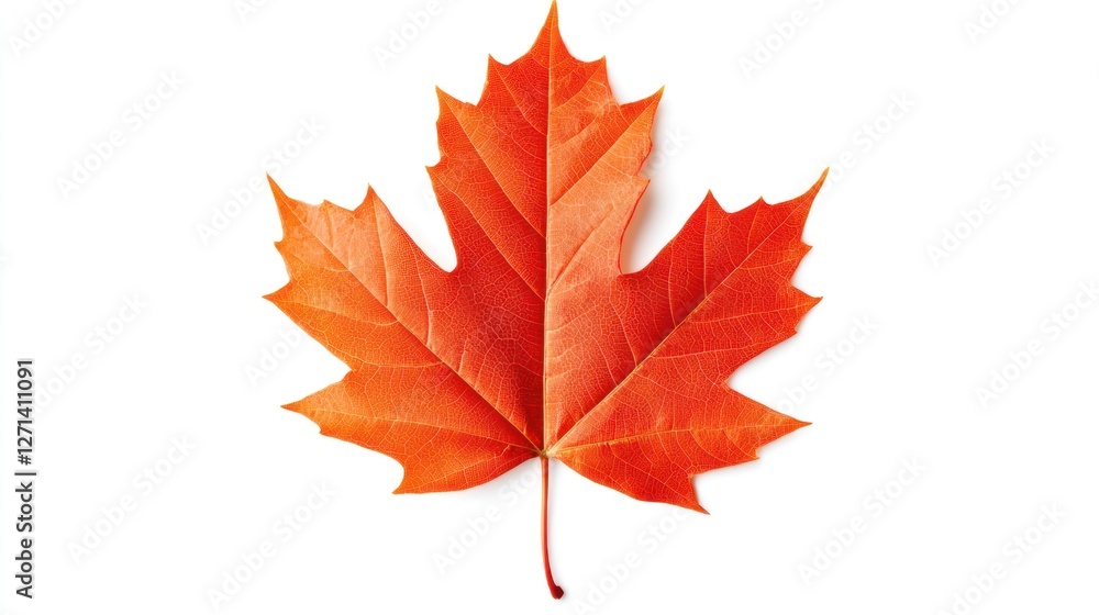 Fototapeta premium vibrant maple leaf isolated on a white background