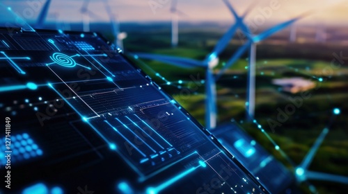 Smart grid data overlay on wind farm