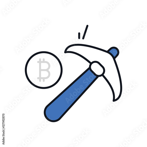 Bitcoin Mine vector icon