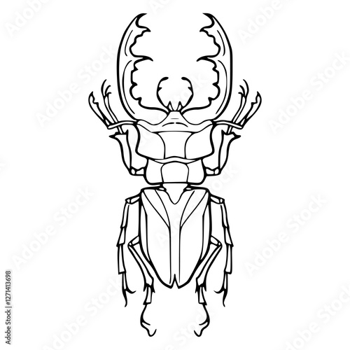 Wallpaper Mural a black and white drawing of a majestic stag beetle, vector graphic for nature design Torontodigital.ca