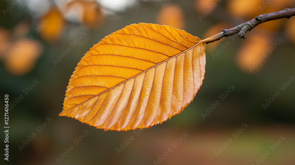 Close-up of a yellow autumn leaf. Close-up of a yellow autumn leaf.