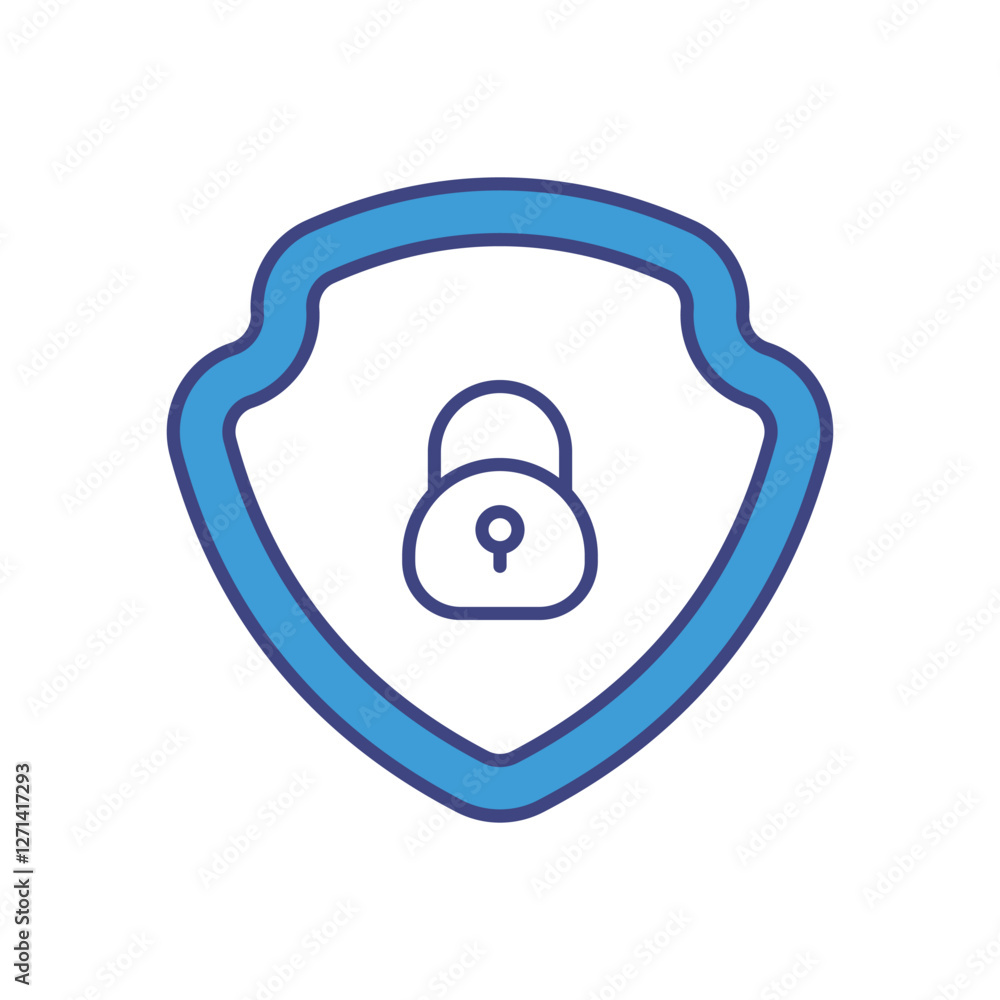 Data Privacy Shield icons vector stock illustration