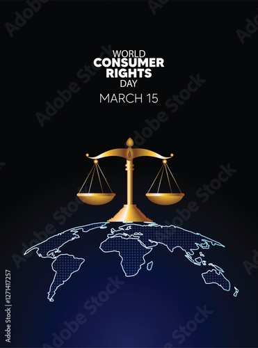 world consumer rights day March 15 vector poster