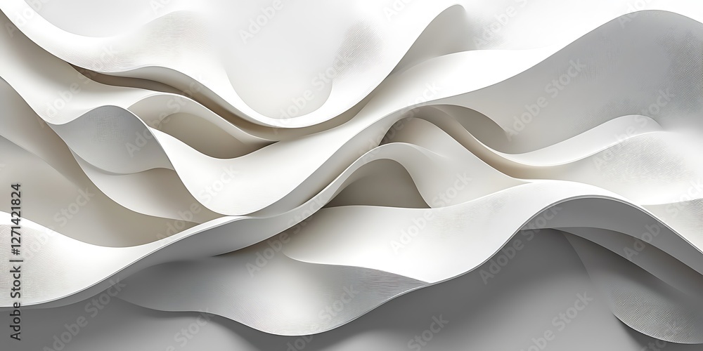 Obraz premium Abstract White Rippled Surface