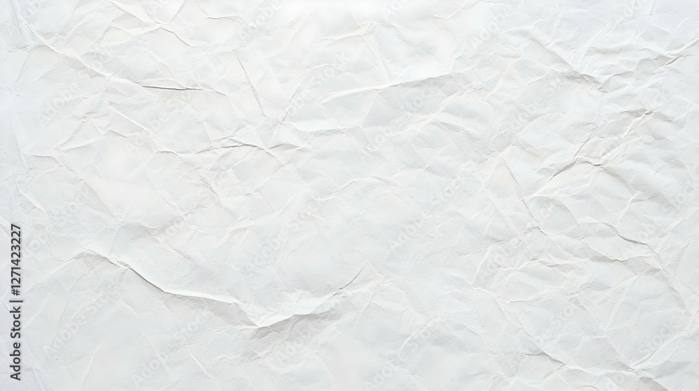 Fototapeta premium Crumpled White Paper Texture Background