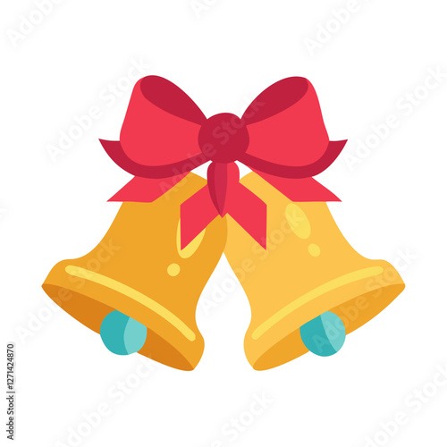 bells with bow ribbon icon design