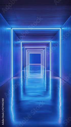 Bright neon light installation creating an ambient atmosphere in a contempora...