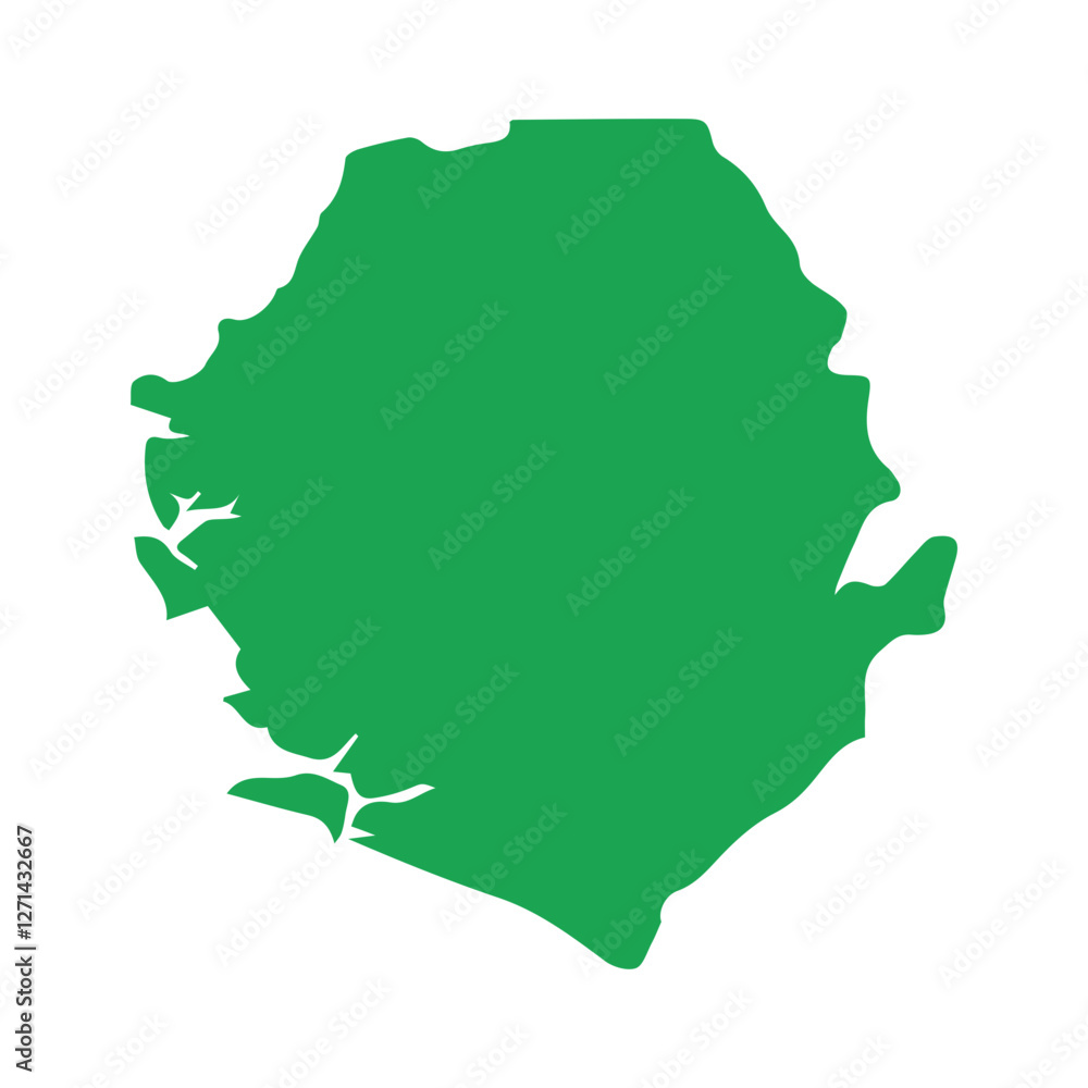 map of Sierra Leone green icon