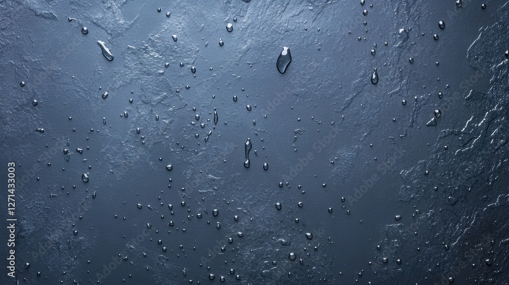 Dark wet abstract surface with water droplets and textured background Dark wet abstract surface with water droplets and textured background