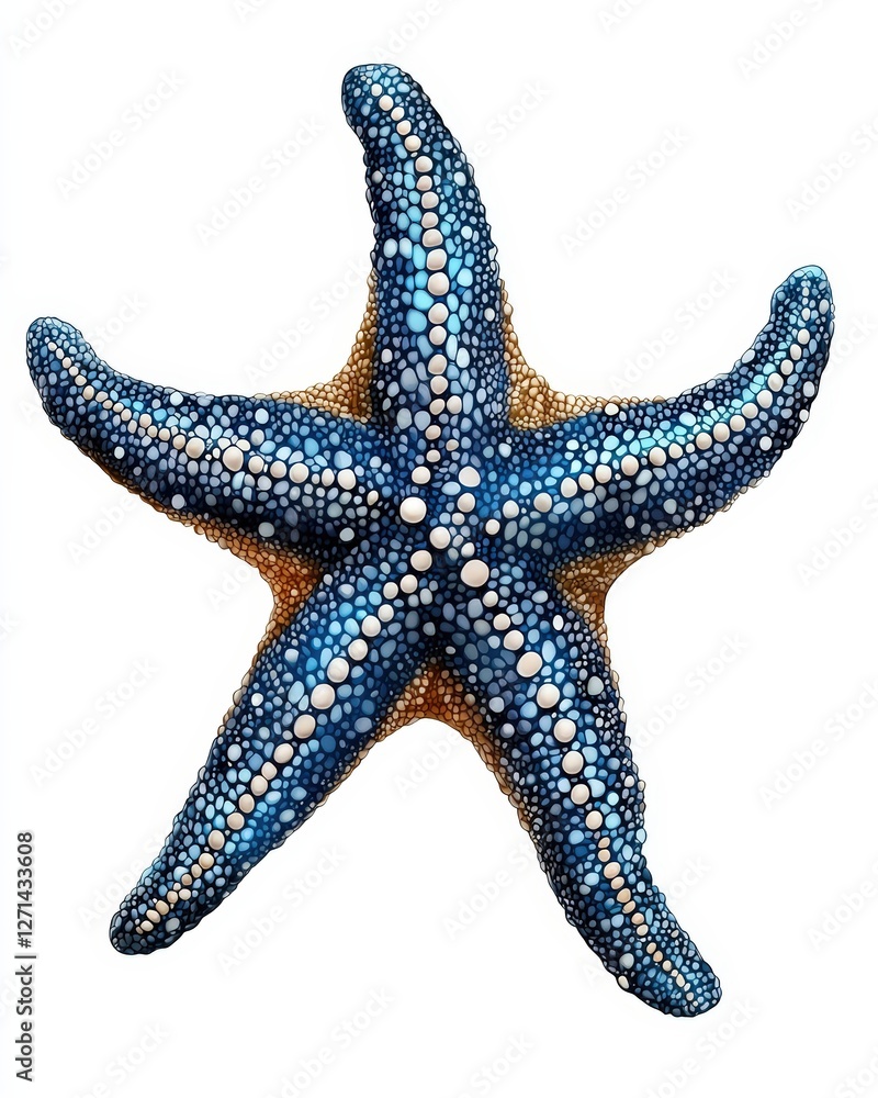 A vibrant blue starfish adorned with intricate patterns, perfect for marine-themed projects and ocean photography. A vibrant blue starfish adorned with intricate patterns, perfect for marine-themed projects and ocean photography.