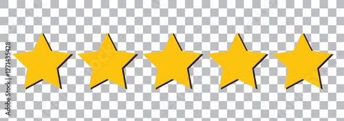 Five star rating. Product review flat icon for apps and websites