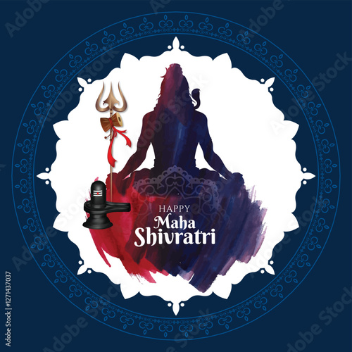 Happy Maha Shivratri traditional Hindu festival background