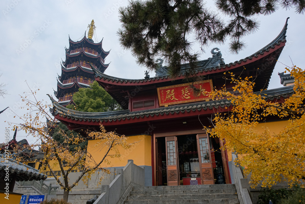 中国 南京市の寺院、鶏鳴寺 大悲殿