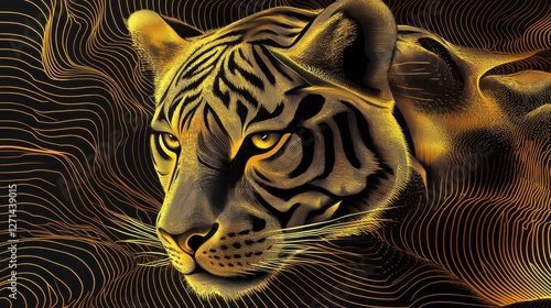 Wallpaper Mural Luxury abstract Banner background vector. Modern geometric shapes an d gold line art wallpaper design for website, prints, cover, backdrop, Wall art and wall decoration. Torontodigital.ca