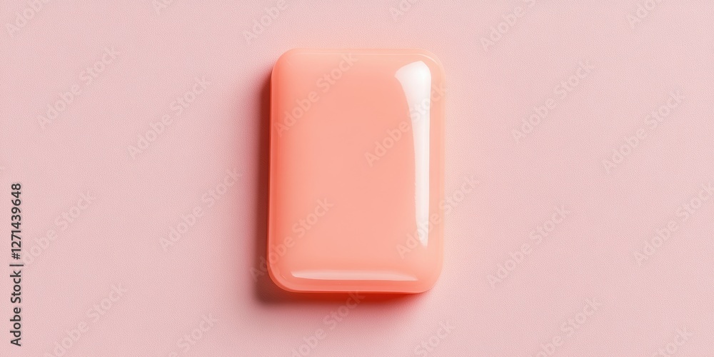 Minimalistic pastel pink soap on soft background for clean and modern design Minimalistic pastel pink soap on soft background for clean and modern design