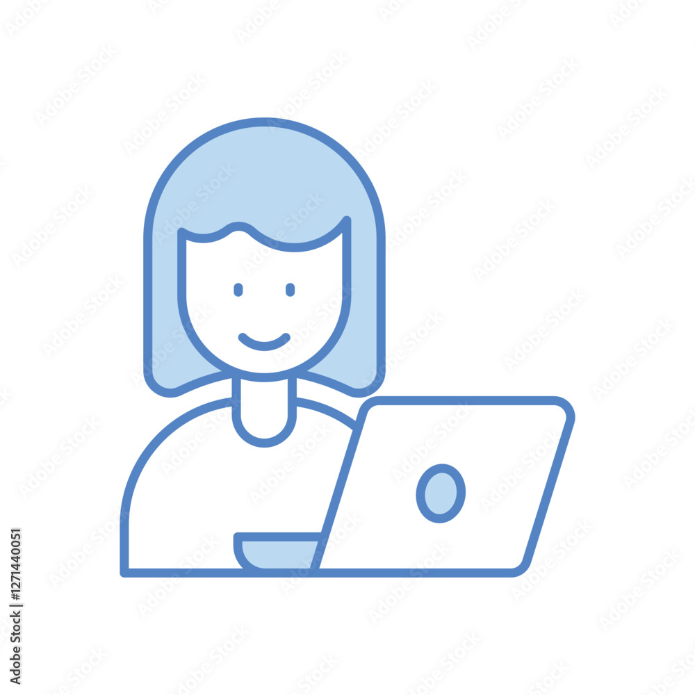 Woman Emplaaaaoyee Work vector icon Woman Emplaaaaoyee Work vector icon